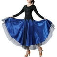 thumbnail image 1 of Flowy Women'S Long Sleeve Ballroom Dance Dresses Dancewear Clothing With Godet Skirt, 1 of 8