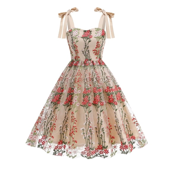 Flowy Womens Lace Dress for Wedding Pageant Party Retro Dresses Princess Bridesmaid Maxi Gown