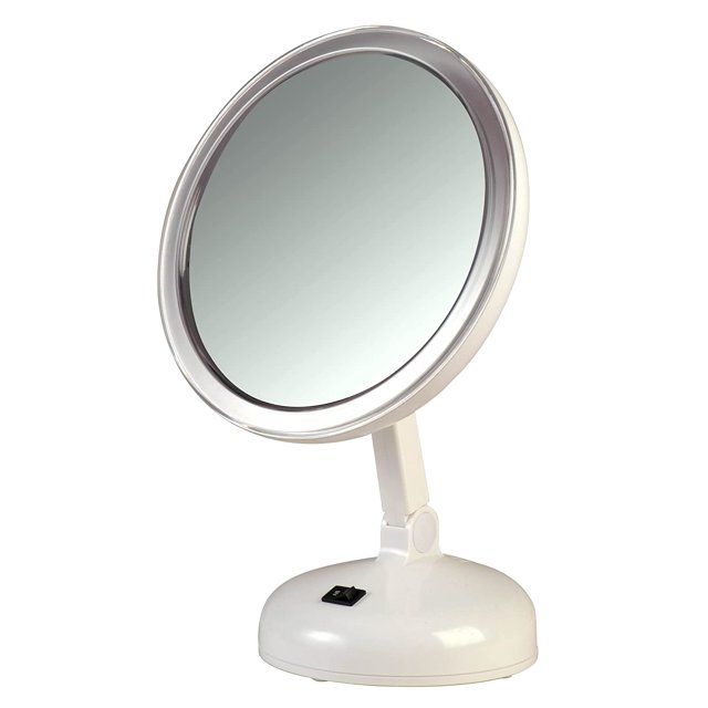 Floxite 10X Magnifying LED Lighted Vanity Mirror with 2 Light Settings