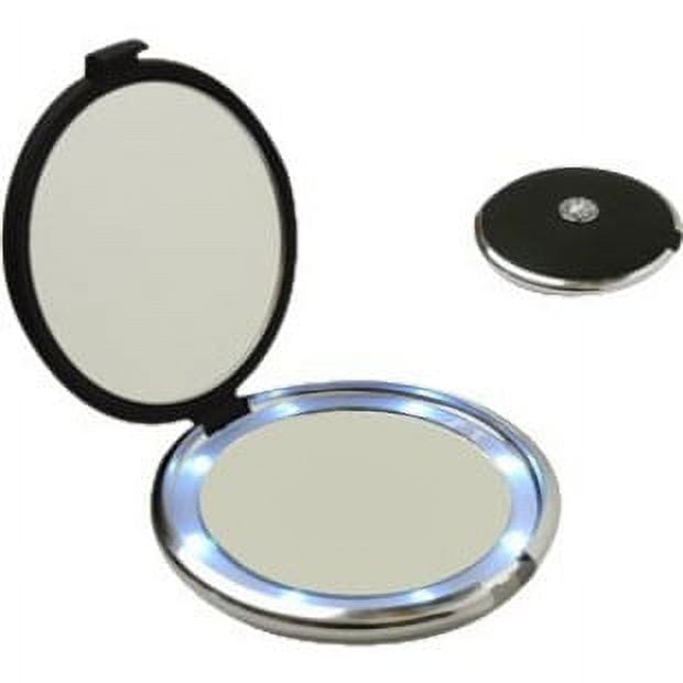 Floxite Lighted Jeweled 10x/1x Compact Mirror with Crystals