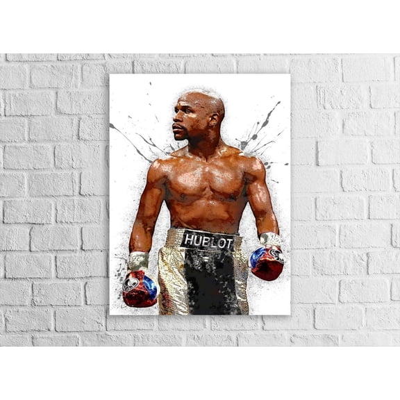 Floyd Mayweather Jr. Boxing Art Gym Decor Man Cave Gallery Wrap, Unframed Canvas