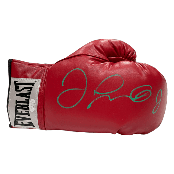 Floyd Mayweather Jr. Signed Red Everlast Leather Boxing Glove JSA Right Green