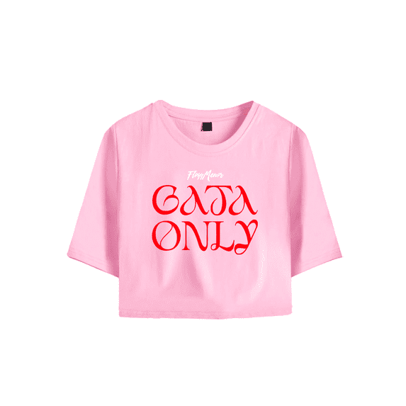Floyymenor Merch Gata Only Tee Crop Top T-shirt Shorts Suits T Shirt Women Girls Short Sleeve Tees
