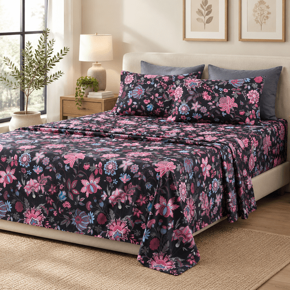 Flpattern Bed Sheet Set Full Size 16" Deep Pocket 4pcs