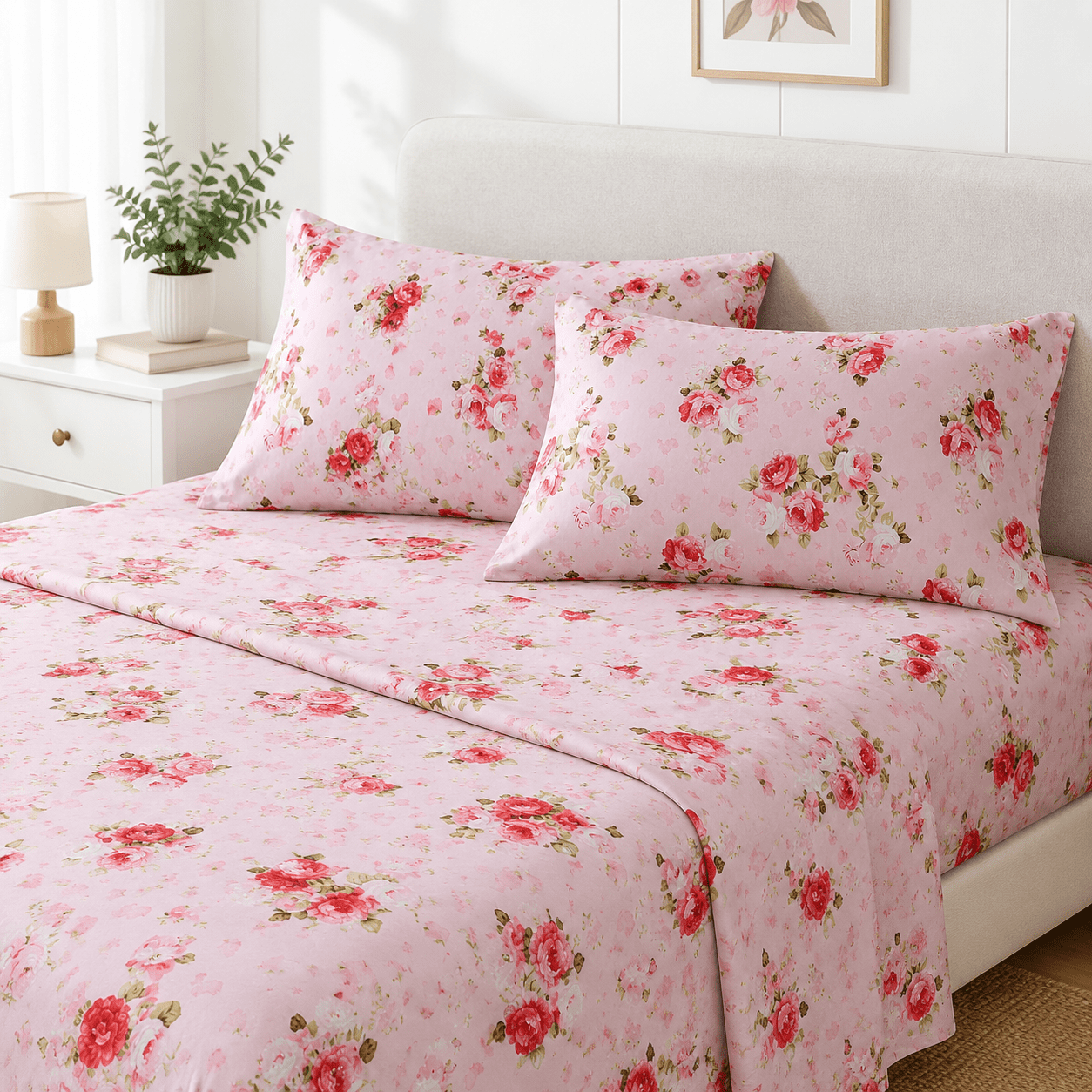 Flpattern Bed Sheet Set King Size 18-24