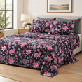 Flpattern Bed Sheet Set Queen Size 18-24