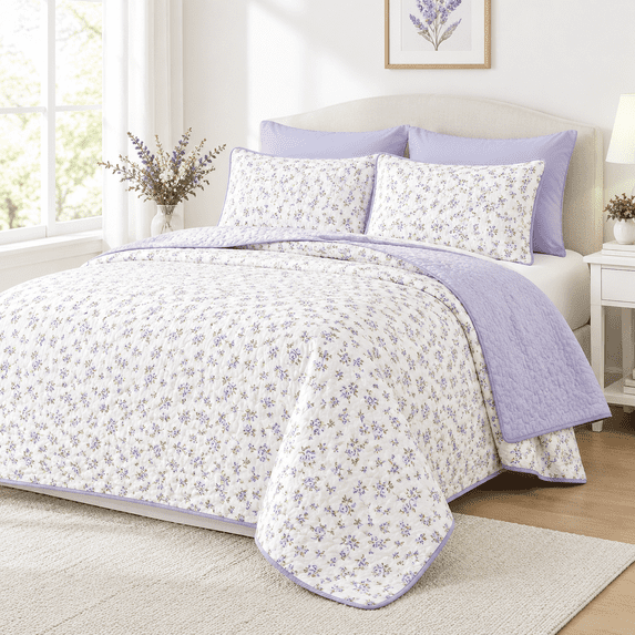 - Flquilt Set Coquettetagecore Shabby Chic Flower Pattern For Women ...