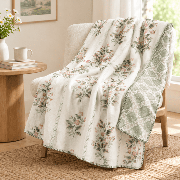 Flreversible Throw Blanket For Couch-coco Flannel Soft Bed Blankets