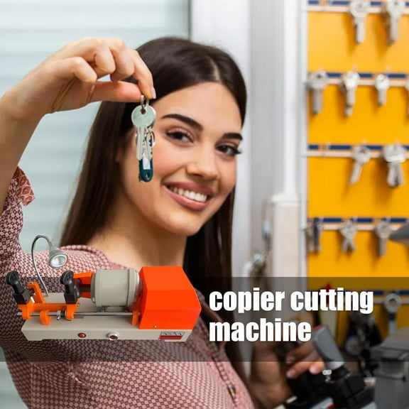 Flroha 110V 120W Key Duplicating Cutter Cutting Machine, Hand-Driven Horizontal Professional Key Copy Machine, Key Cutting Making Machine Cutting Tools