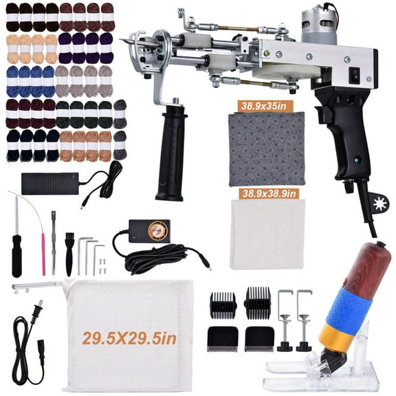 Flroha Complete Rug Tufting Kit Rug Making Kit with Carpet Trimmer Rug Maker Machine for Beginners Rug Making Supplies for Rug Tufting brightly