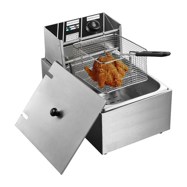 Flroha Electric Deep Fryer 110V Commercial Single Stainless Steel