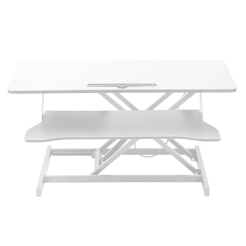 Flroha Height Adjustable Standing Desk 37” Wide Sit to Stand Converter Stand Up Desk Tabletop Workstation for Dual Monitor Riser