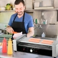 thumbnail image 1 of Flroha Hot Dog Roller Warmer Stainless Steel Hot Dog Sausage Roller Rack Steamer With Extra Long Wood Handle New BBQ Tools Brat Griller Duwal Temp Control , Hotdog steamer , Hot dog warmer, 1 of 6