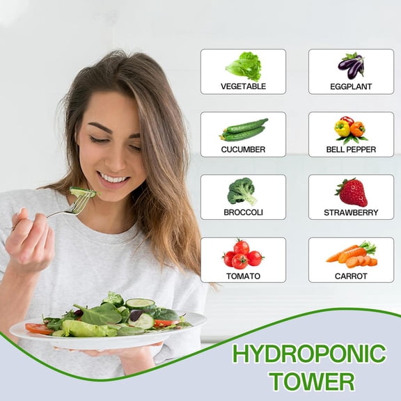 Flroha Hydroponic Tower For Home 14-layer Hydroponic Vegetable Planting Towers 70 Slots Hydroponic Planter For Indoor Plant Detached House right