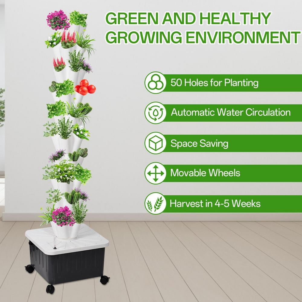 Flroha Hydroponic Tower Starter Kit 10-layer Hydroponic Tower For ...
