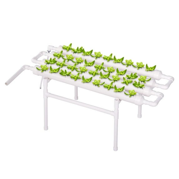Flroha Hydroponics Growing System, Grow Kits 110V American Standard, 1 layer, 4 tubes, 36 holes- Hydroponic Planting Equipment with Water Pump, Pump Timer for Leafy Vegetables