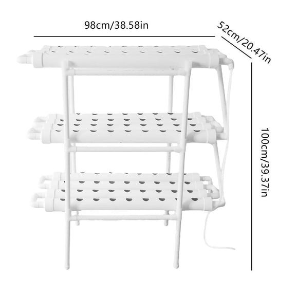 Flroha Hydroponics Growing System, Grow Kits 110V American Standard, 3 layers, 12 tubes, 108 holes- Hydroponic Planting Equipment with Water Pump, Pump Timer for Leafy Vegetables