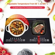 Flroha Portable Induction Cooktops, Induction Cooktop 2 Burners, 110V Built-In Electric Cooker With Double Flexi Zone, 2000W, Electric Cooktops