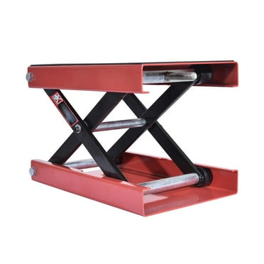 Flroha Red Motorcycle Jacks , Motorcycle Jack Stands , Motorcycle Scissor Lift Jack with Safety Pin, Wide Deck Repair Stand 1100LBS