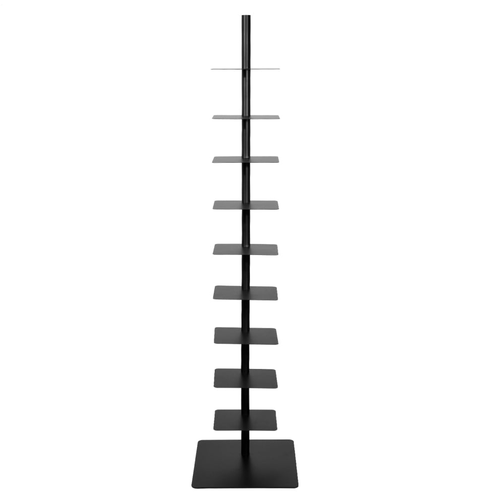 Flroha Spine Book Tower 9-Tier Stylish Metal Bookshelf Vertical ...