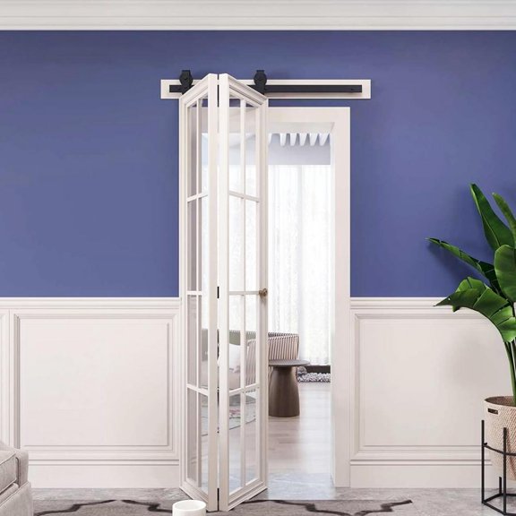 Flroha (T Shape Hanger) 58 Inches Barn Door Hardware kit, Barn Door Track, Sliding Door Hardware kit, Smoothly and Quietly -Heavy Duty Sturdy -Easy to install