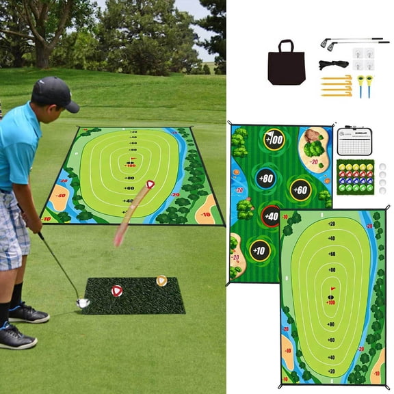 Softsoap Double Faced Chipping Game Mat Hitting Mat Training Practice With Realistic For Indoor Outdoor Sports Games And Skill Development 2ML Tree Storage