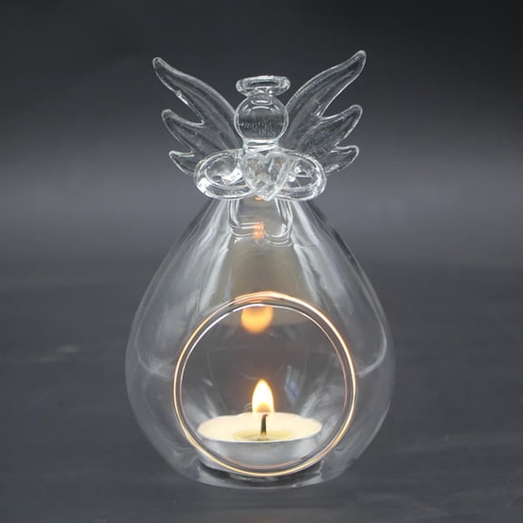 Softsoap Glass Angel Candle Holder Crochet Angel Holder Hanging Candle Holders | Decorative Glass Holders Angel Candleholders Candle Inside For Home Tree Storage