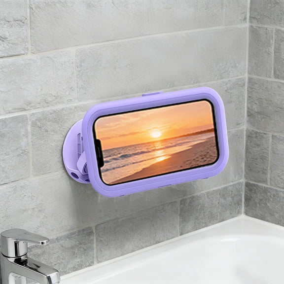 Softsoap Rotatable Shower Phone Holder Wall Mounted Bathroom Caddy With Secure Grip For Hands Viewing Tree Storage