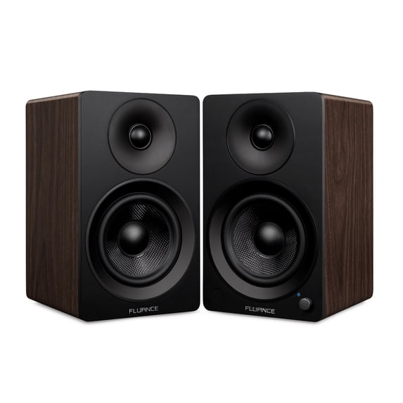 Fluance Ai41 Powered 2-Way 2.0 Stereo Bookshelf Speakers with 5" Drivers, 90W Amplifier for Turntable, TV, PC and Bluetooth 5 Wireless Music Streaming with RCA, Optical, Subwoofer Out (Natural Walnut
