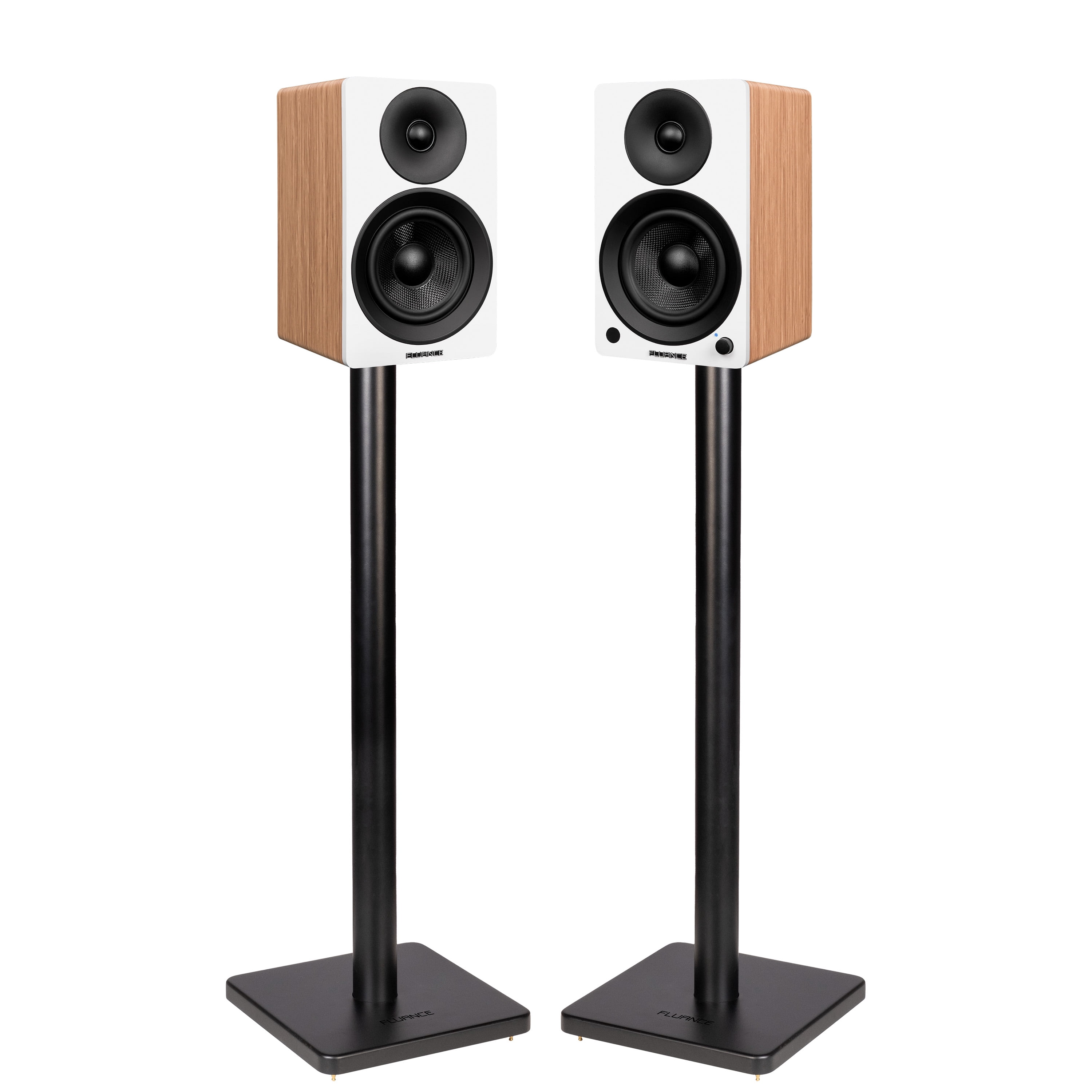 Fluance Ai41 Powered 2-Way 2.0 Stereo Bookshelf Speakers with Speaker Stands 5" Drivers 90W Amplifier for Turntable Bluetooth 5 Wireless Music Streaming with RCA Optical Subwoofer Out (Lucky Bamboo)