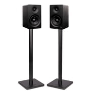 Fluance Ai41 Powered 2-Way 2.0 Stereo Bookshelf Speakers with Speaker Stands 5" Drivers 90W Amplifier for Turntable Bluetooth 5 Wireless Music Streaming with RCA Optical Subwoofer Out Black Ash