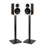 Fluance Ai41 Powered 2-Way 2.0 Stereo Bookshelf Speakers with Speaker Stands 5" Drivers 90W Amplifier for Turntable Bluetooth 5 Wireless Music Streaming with RCA Optical Subwoofer Out White Walnut