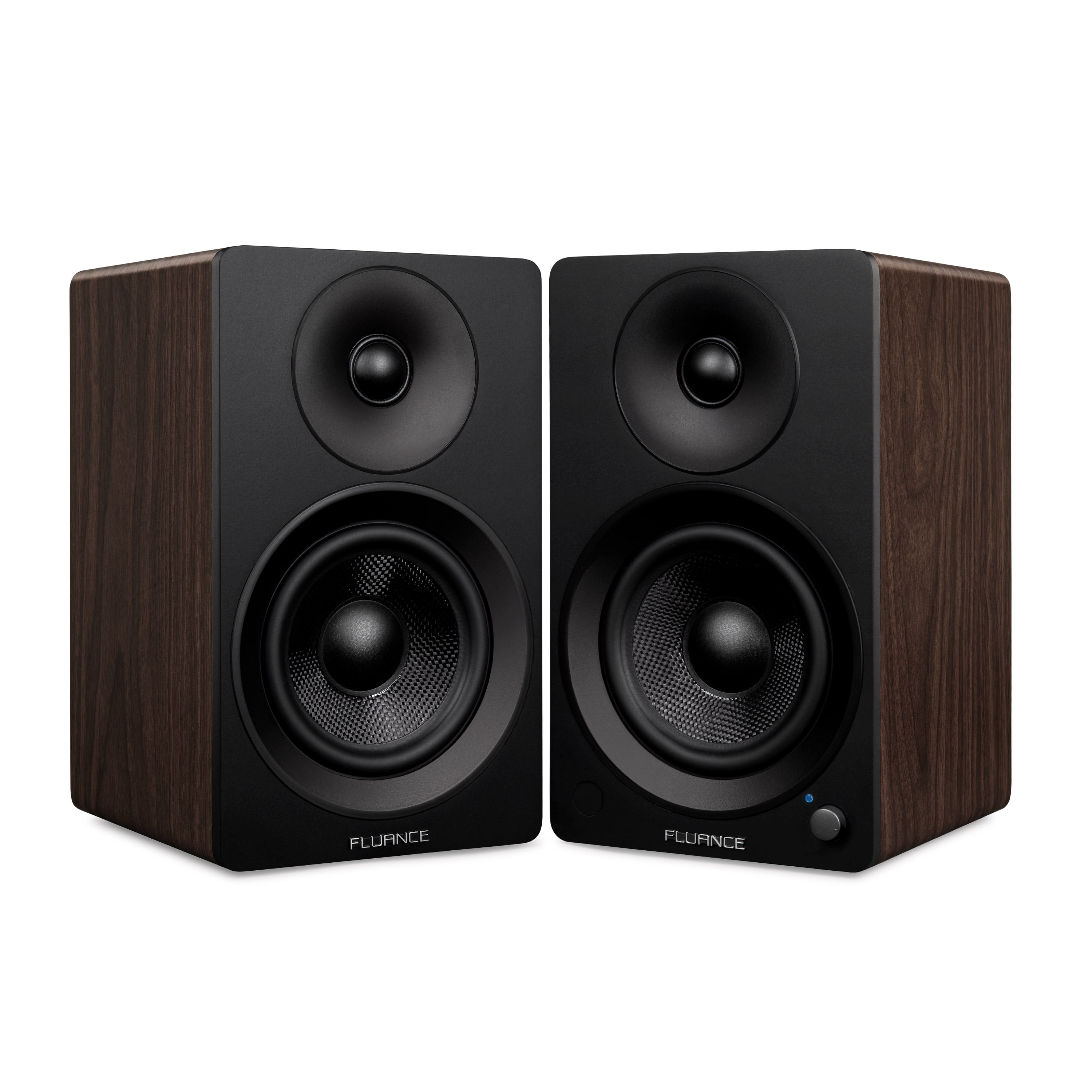 Fluance Ai61 Powered 2-Way 2.0 Stereo Bookshelf Speakers with 6.5" Drivers, 120W Amplifier for Turntable, TV, PC and Bluetooth 5 Wireless Music Streaming - RCA, Optical, USB & Sub Out (Natural Walnut