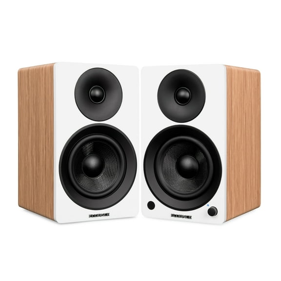 Fluance Ai61 Powered 2-Way 2.0 Stereo Bookshelf Speakers with 6.5" Drivers, 120W Amplifier for Turntable, TV, PC and Bluetooth 5 Wireless Music Streaming - RCA, Optical, USB & Sub Out (Lucky Bamboo)