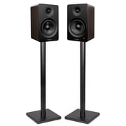 Fluance Ai61 Powered 2-Way 2.0 Stereo Bookshelf Speakers with Speaker Stands 6.5" Drivers 120W Amplifier for Turntable Bluetooth 5 Wireless Music Streaming - RCA Optical USB & Sub Out Natural Walnut