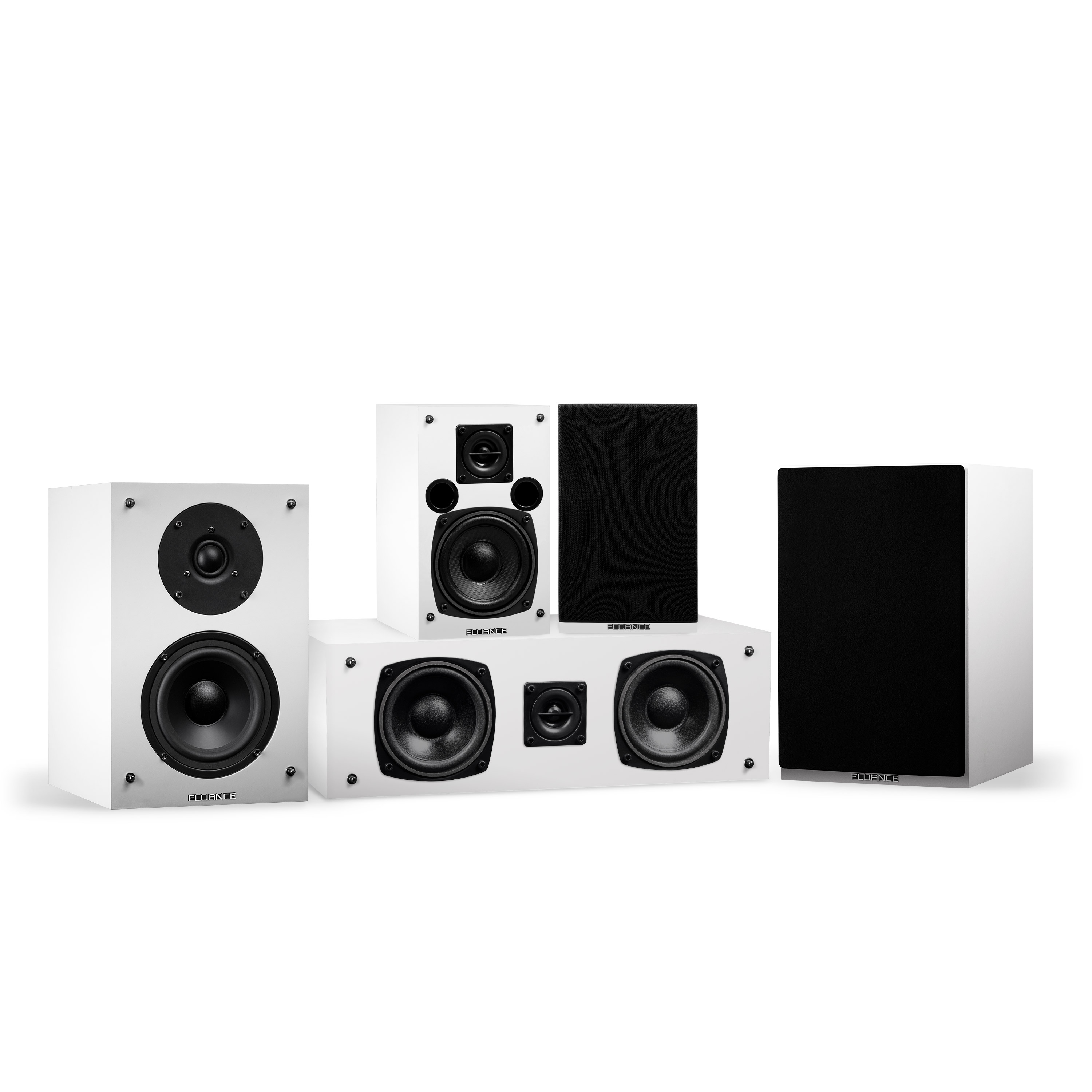 Fluance Elite Compact Home Theater 5.0 Speaker System - White - image 1 of 7
