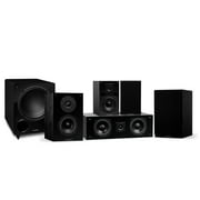 Fluance Elite High Definition Compact Surround Sound Home Theater 5.1 Channel Speaker System including 2-Way Bookshelf, Center Channel, Rear Surrounds and DB10 Subwoofer - Black Ash SX51BC