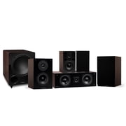 Fluance Elite High Definition Compact Surround Sound Home Theater 5.1 Channel Speaker System including 2-Way Bookshelf, Center Channel, Rear Surrounds and DB10 Subwoofer - Walnut SX51WC