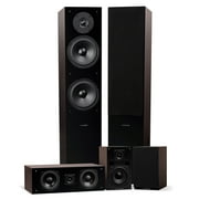Fluance Elite High Definition Surround Sound Home Theater 5.0 Channel Speaker System including Floorstanding Towers, Center Channel and Rear Surround Speakers - Natural Walnut SXHTBW