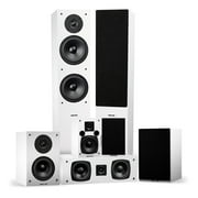 Fluance Elite High Definition Surround Sound Home Theater 7.0 Channel Speaker System including Three-way Floorstanding Towers, Center Channel, Surround and Rear Surround Speakers - White SX70WHR