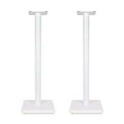 Fluance Floor Speaker Stands for Surround Sound and Bookshelf Speakers with Solid Construction, Adjustable Floor Spikes, Rubber Isolation Feet, Cable Management, Square Base - Matte White/Pair SS05SW