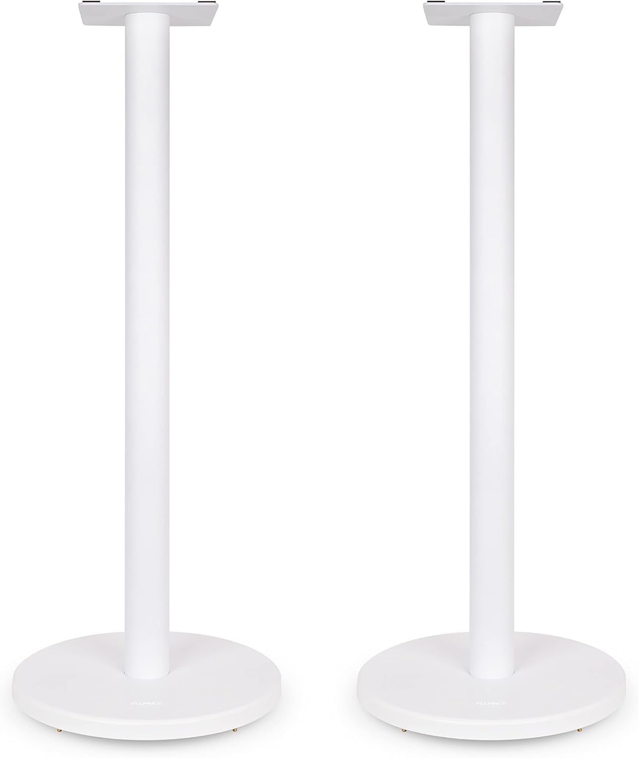 Matte White Metal Floor Speaker Stands with Cable Management