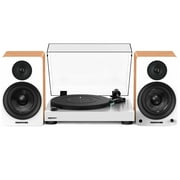 Fluance RT81 Elite High Fidelity Vinyl Turntable White with Ai61 Powered 6.5 Stereo Bookshelf Speakers Lucky Bamboo, Diamond Stylus, Belt Drive, Built-in Preamp, 90W Class D Amplifier, Bluetooth
