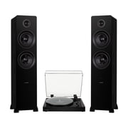 Fluance RT81+ Turntable Piano Black and Ai81 Tower Speakers Black Ash Bundle High Fidelity Vinyl Playback & Powerful Stereo Sound, Integrated Amplifiers