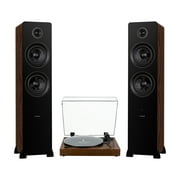 Fluance RT81+ Turntable and Ai81 Tower Speakers Bundle High Fidelity Vinyl Playback & Powerful Stereo Sound, Integrated Amplifiers Natural Walnut