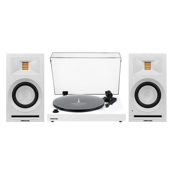 Fluance RT81+ Vinyl Turntable Record Player, Audio Technica VM95E Cartridge, Acrylic Mat and Ri71 Powered Bookshelf Speakers