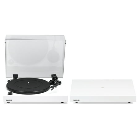 Fluance RT82 Reference High Fidelity Vinyl Turntable Record Player with Ortofon OM10 Cartridge And Anti-Vibration Wood Isolation Base - Piano White