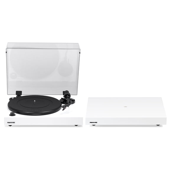 Fluance RT82 Reference High Fidelity Vinyl Turntable Record Player with Ortofon OM10 Cartridge And Anti-Vibration Wood Isolation Base - Piano White