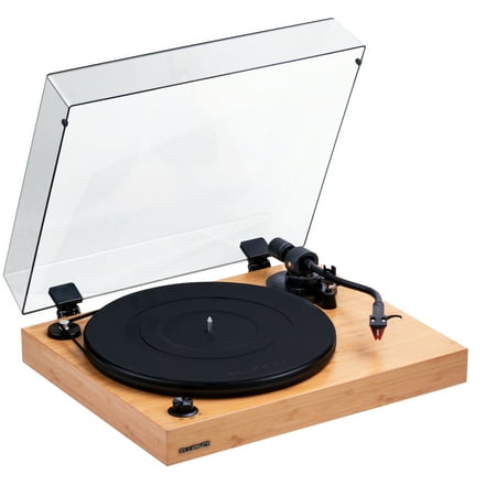 Fluance RT83 Reference High Fidelity Vinyl Turntable Record Player with Ortofon 2M Red Cartridge, Speed Control Motor, High Mass MDF Wood Plinth, Vibration Isolation Feet - Bamboo