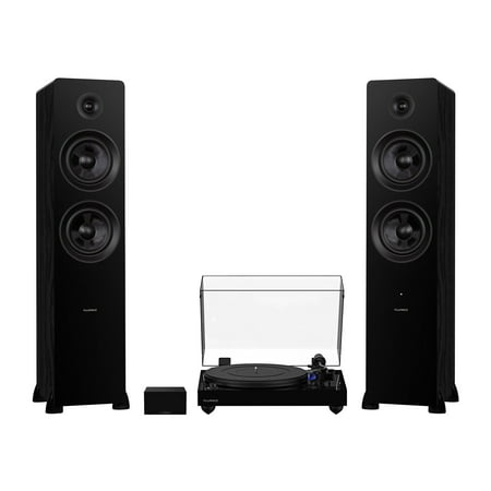 Fluance RT84 Reference High Fidelity Vinyl Turntable (Piano Black), PA10 Phono Preamp and Ai81 Powered Floorstanding Speakers (Black Ash), Ortofon 2M Blue Cartridge, 150W Class D Amplifier, Bluetooth